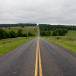Perfectly straight road west of Ash Grove